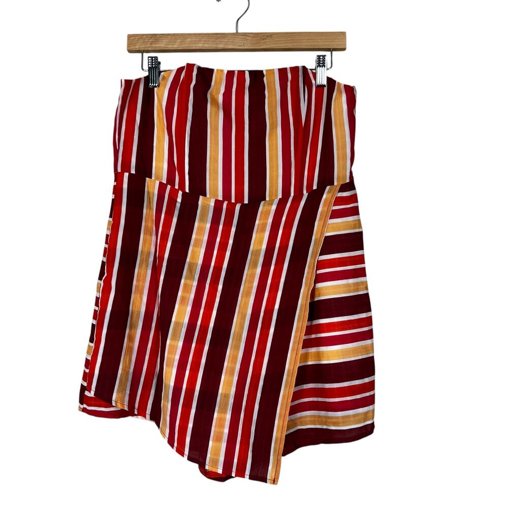 Style Rack Strapless Romper Womens L Multicolor Stripe Boho Festival Summer Y2K